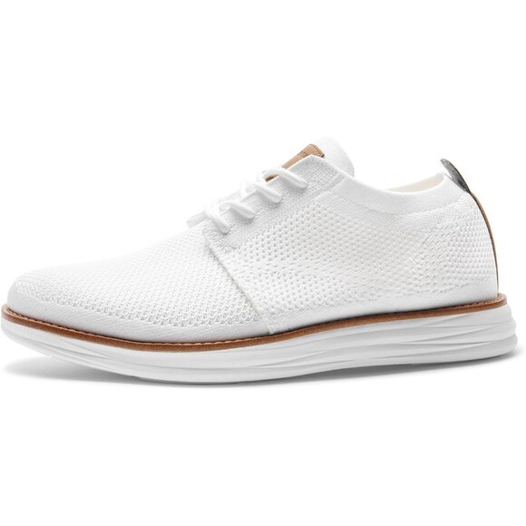 ⚡Bruno Marc Men White Knit Flex Mesh Oxfords Lace-Up Lightweight Casual Sneakers - Picture 3 of 9